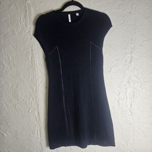 IISLI Dark Blue Rhinestone Embelish Cap Sleeve Cashmere Dress Size Petite Small